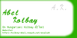 abel kolbay business card